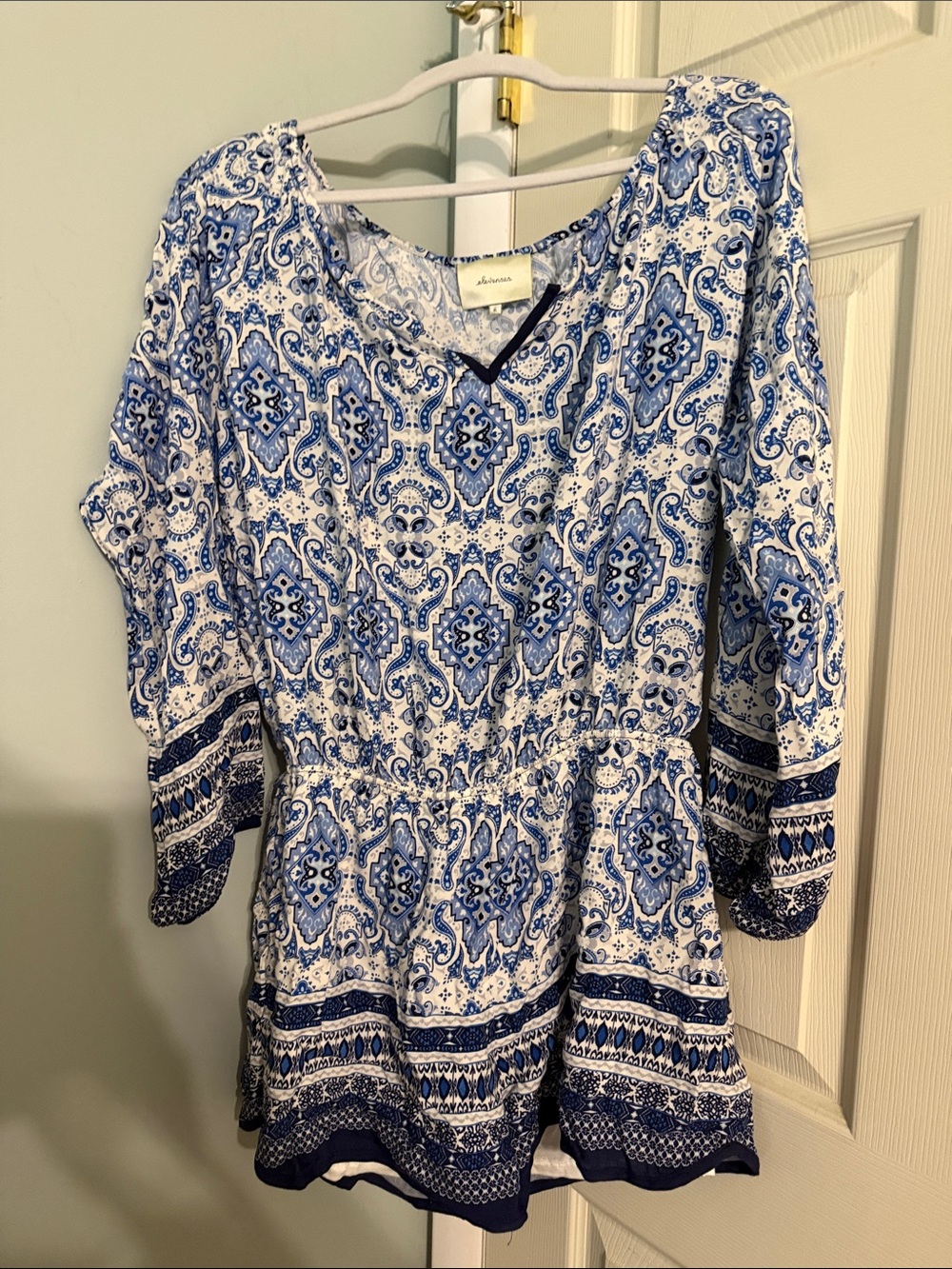 Anthropologie Blue Paisley Print Women's skirt